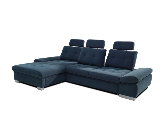 Ecksofa Cremona links - mit Schlaffunktion - Tintenblau