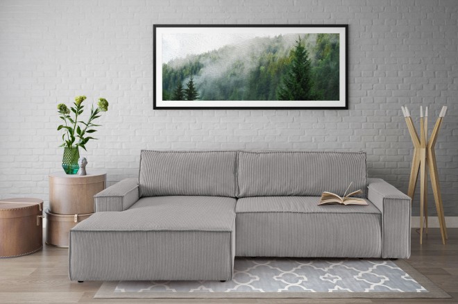 Eckgarnitur Kair beidseitig - mit Schlaffunktion - Hellgrau