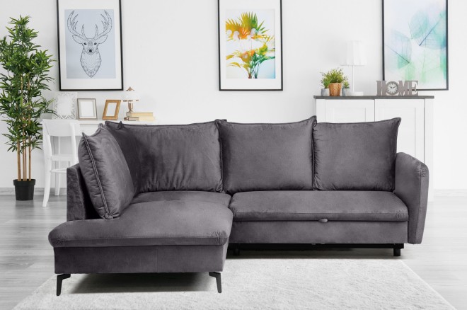 Ecksofa Shape links - mit Schlaffunktion - Graubraun