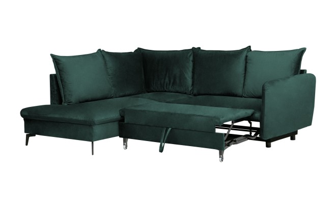 Ecksofa Shape links - mit Schlaffunktion - Dunkelgrün