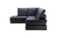 Leder Sofa L-Form Chiara - mit Schlaffunktion - Schwarz