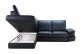 Leder Sofa L-Form Chiara - mit Schlaffunktion - Schwarz