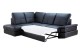 Leder Sofa L-Form Chiara - mit Schlaffunktion - Schwarz