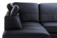 Leder Sofa L-Form Chiara - mit Schlaffunktion - Schwarz