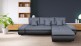 Sofa L-Form Enrico-P rechts - mit Schlaffunktion - Asphalt