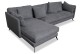 Ecksofa XL Bonham-P links - Dunkelgrau