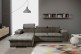 Ecksofa Trino links - mit Schlaffunktion - Charcoal