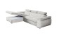 Sofa L-Form Trino links - mit Schlaffunktion - Silber