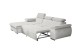 Sofa L-Form Trino links - mit Schlaffunktion - Silber