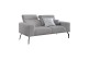 2er-Sofa Lucera - mit Relax - Hellgrau