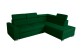 Sofa L-Form Lucy rechts - mit Schlaffunktion - Smaragd