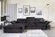Sofa L-Form Dakota links - mit Schlaffunktion - Graubraun