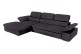 Sofa L-Form Dakota links - mit Schlaffunktion - Graubraun