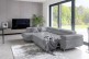 Sofa L-Form Anton-P links - mit Schlaffunktion - Silber