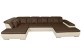 Wohnlandschaft Neapel - P links - mit Schlaffunktion - Nougat