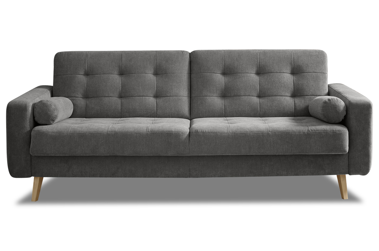BlackRedWhite 3er-Sofa Fjord - mit Schlaffunktion - Grau ...