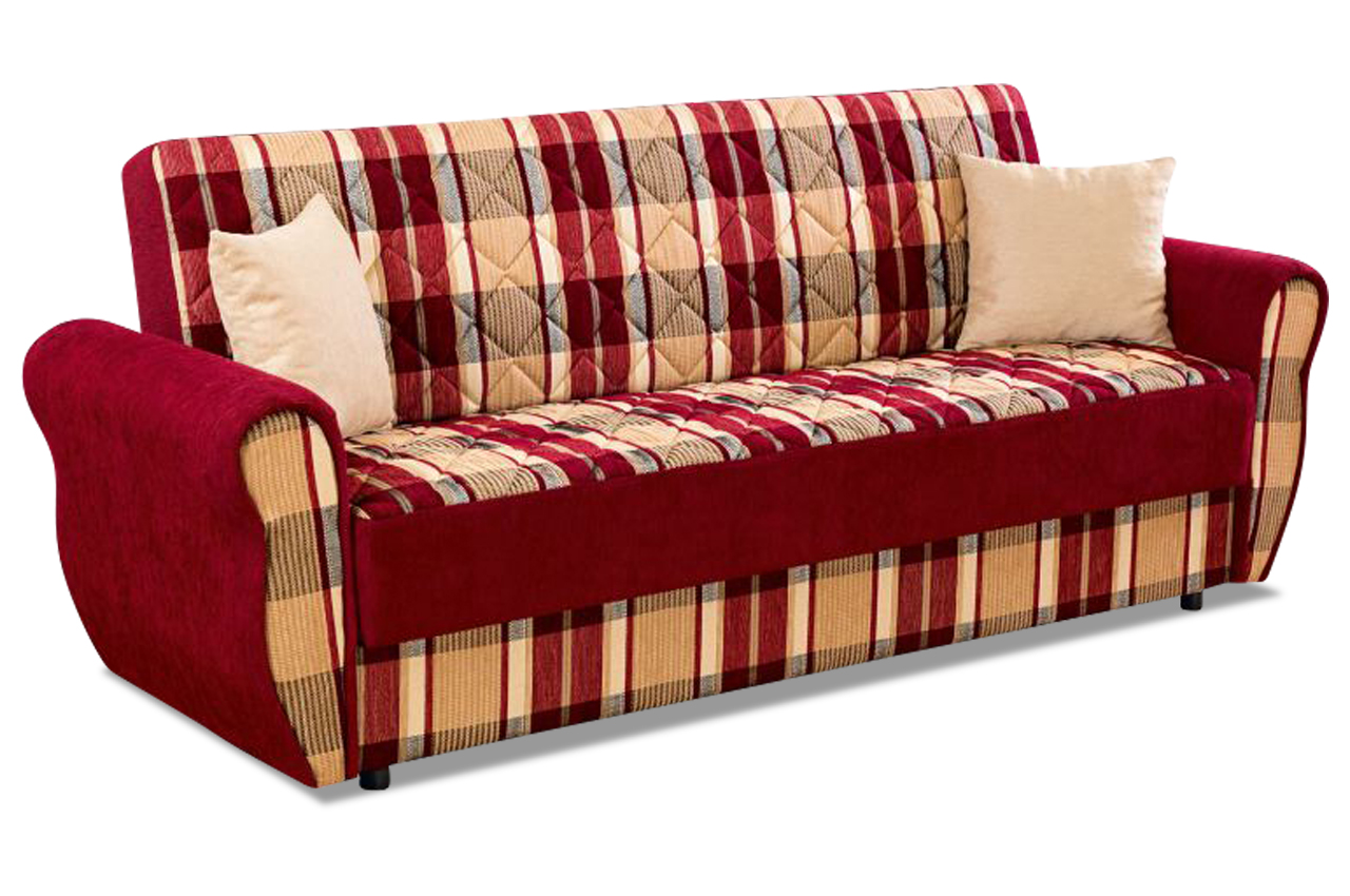 Garnitur 321 Aksaya mit Relax und Schlaffunktion Rot mit Federkern Sofas zum halben Preis