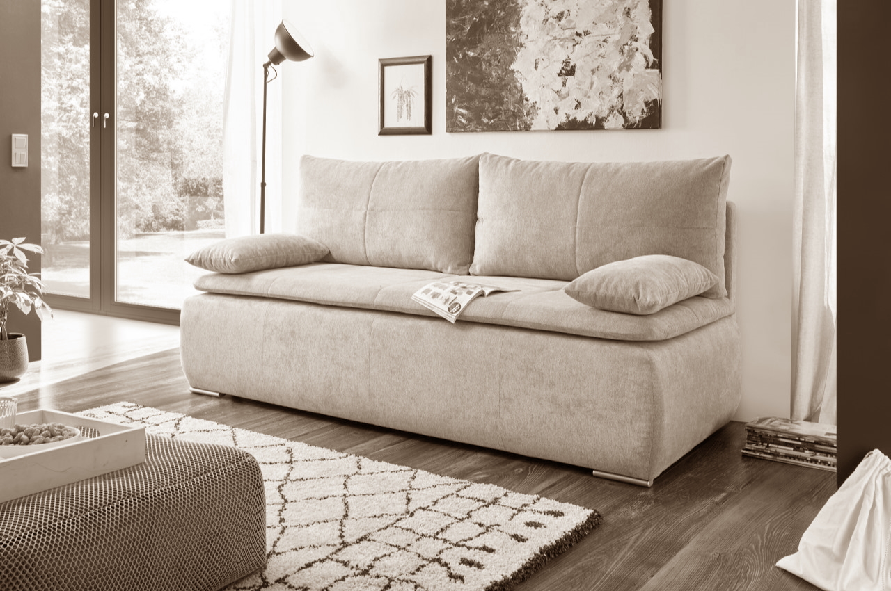 BlackRedWhite 2er-Sofa Jana - mit Schlaffunktion - Grau ...