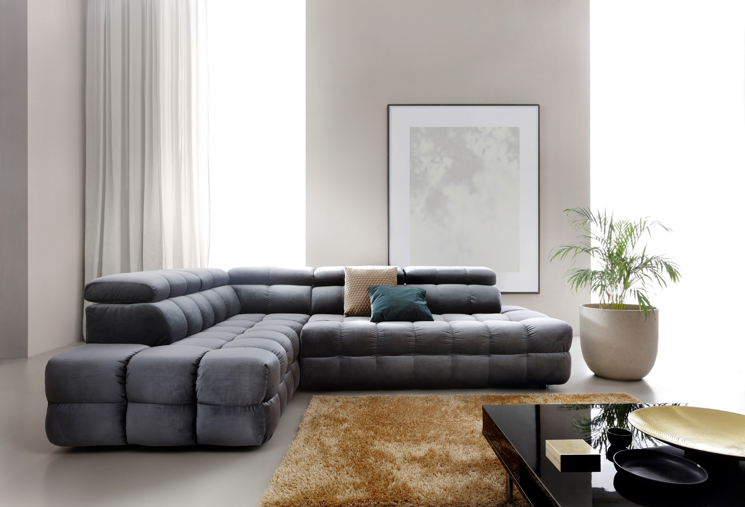Kabelbaan klein methodologie Eckgarnitur Buffalo links - mit Schlaffunktion - Asphalt | Sofas zum halben  Preis