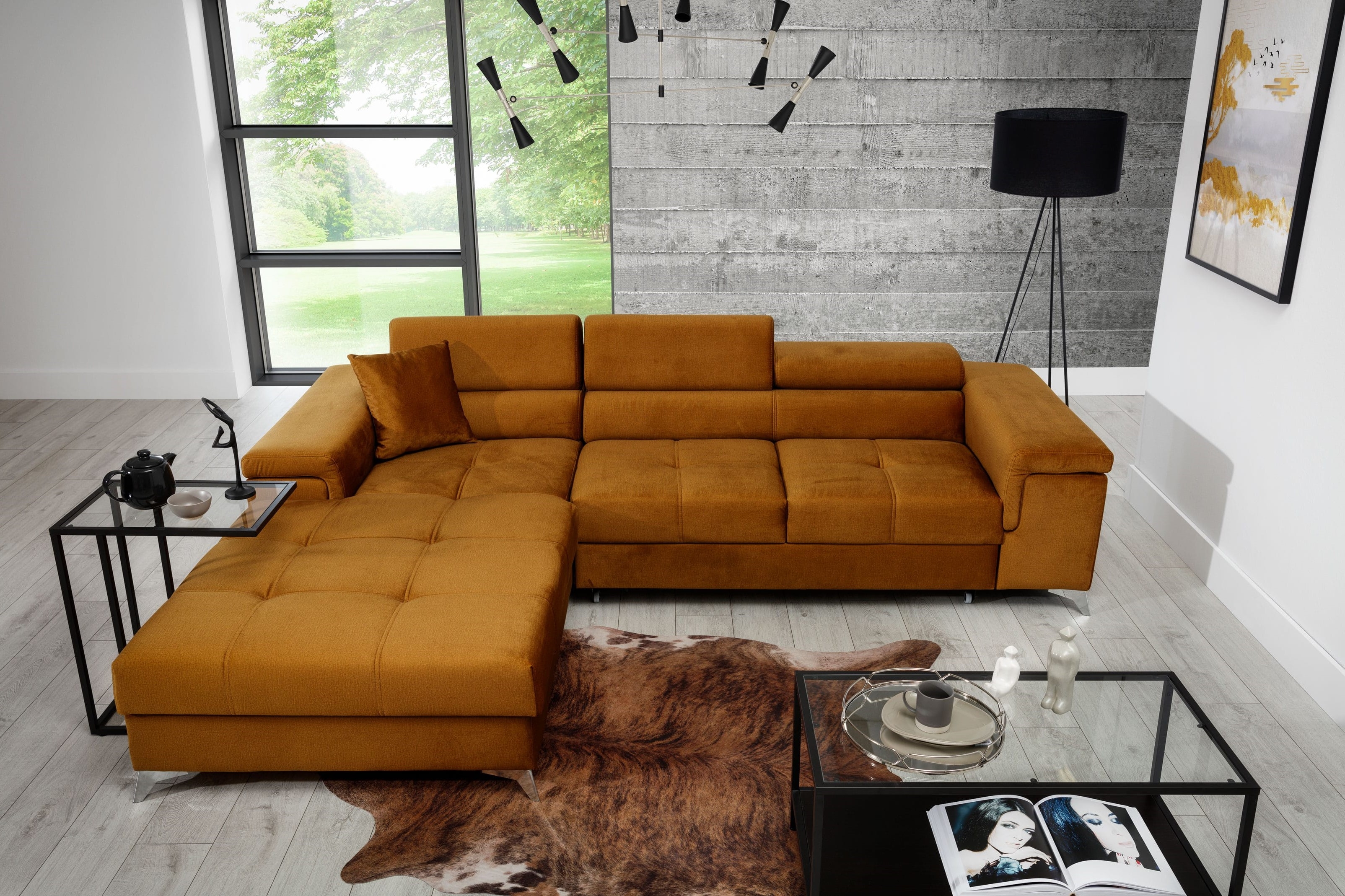 - zum - Preis | Sofas links mit Ricardo halben Ecksofa Schlaffunktion Senf