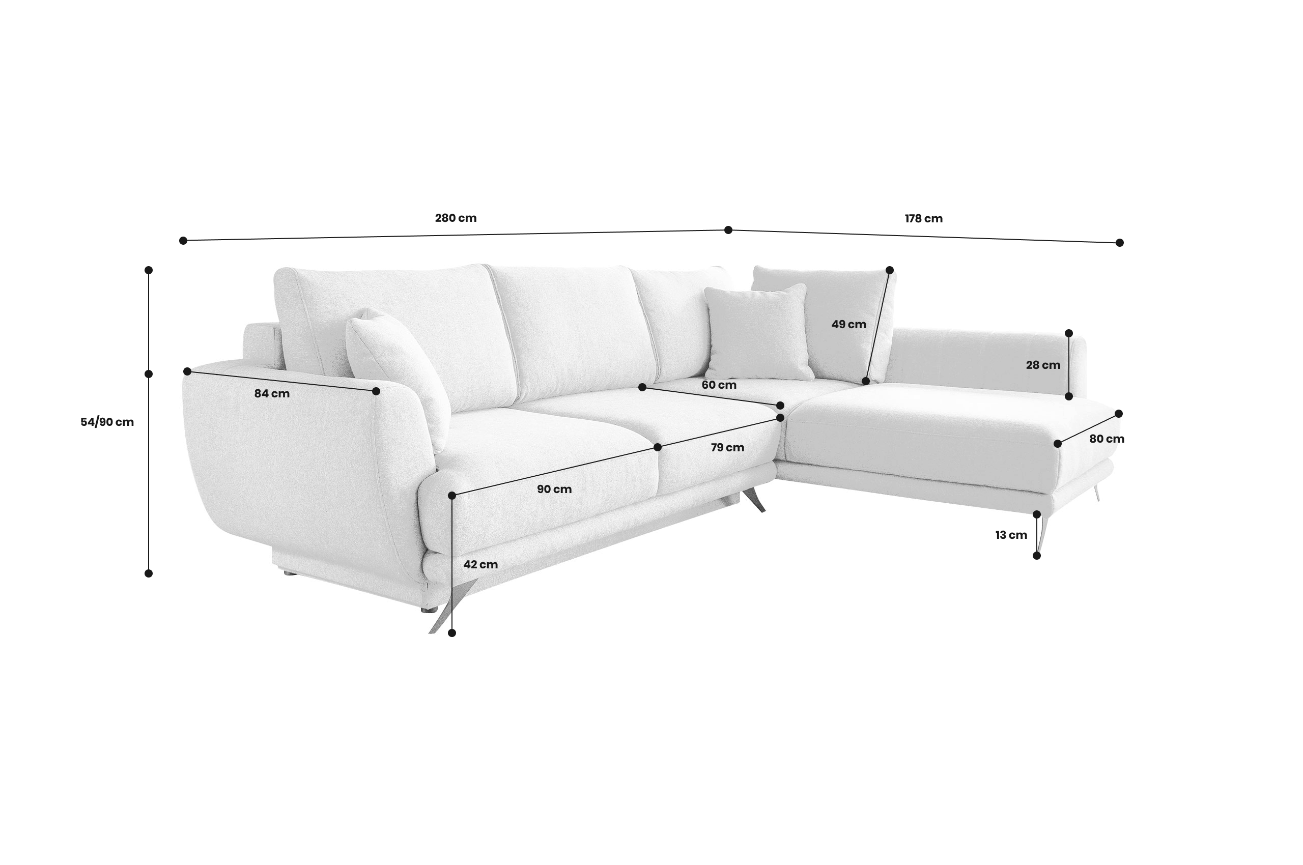 Eckcouch Larde rechts - mit Schlaffunktion - Silbergrau | Sofas zum halben  Preis | Ecksofas