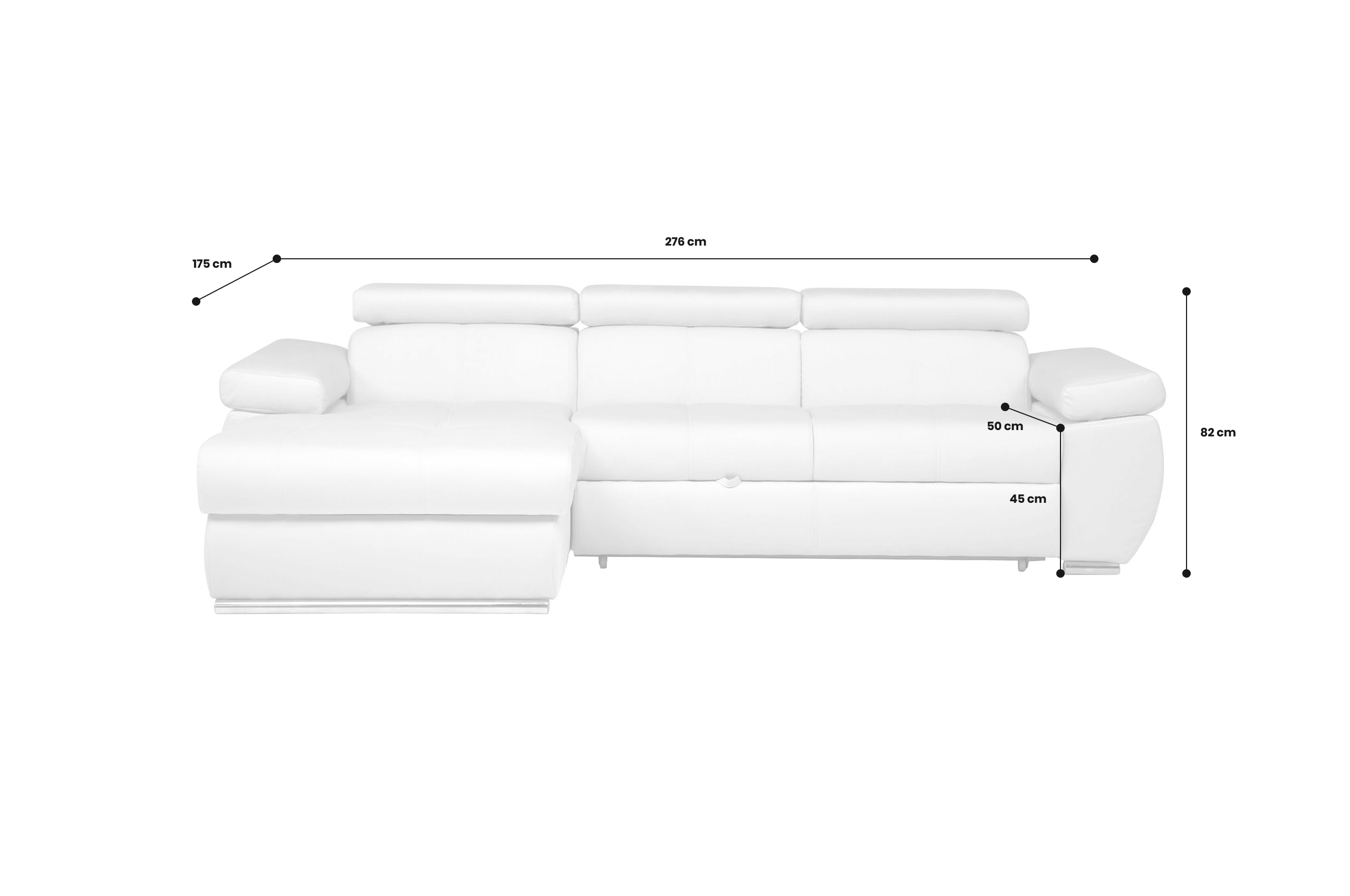 Sofa LForm Lizbona I links mit Schlaffunktion Altweiß Sofas zum