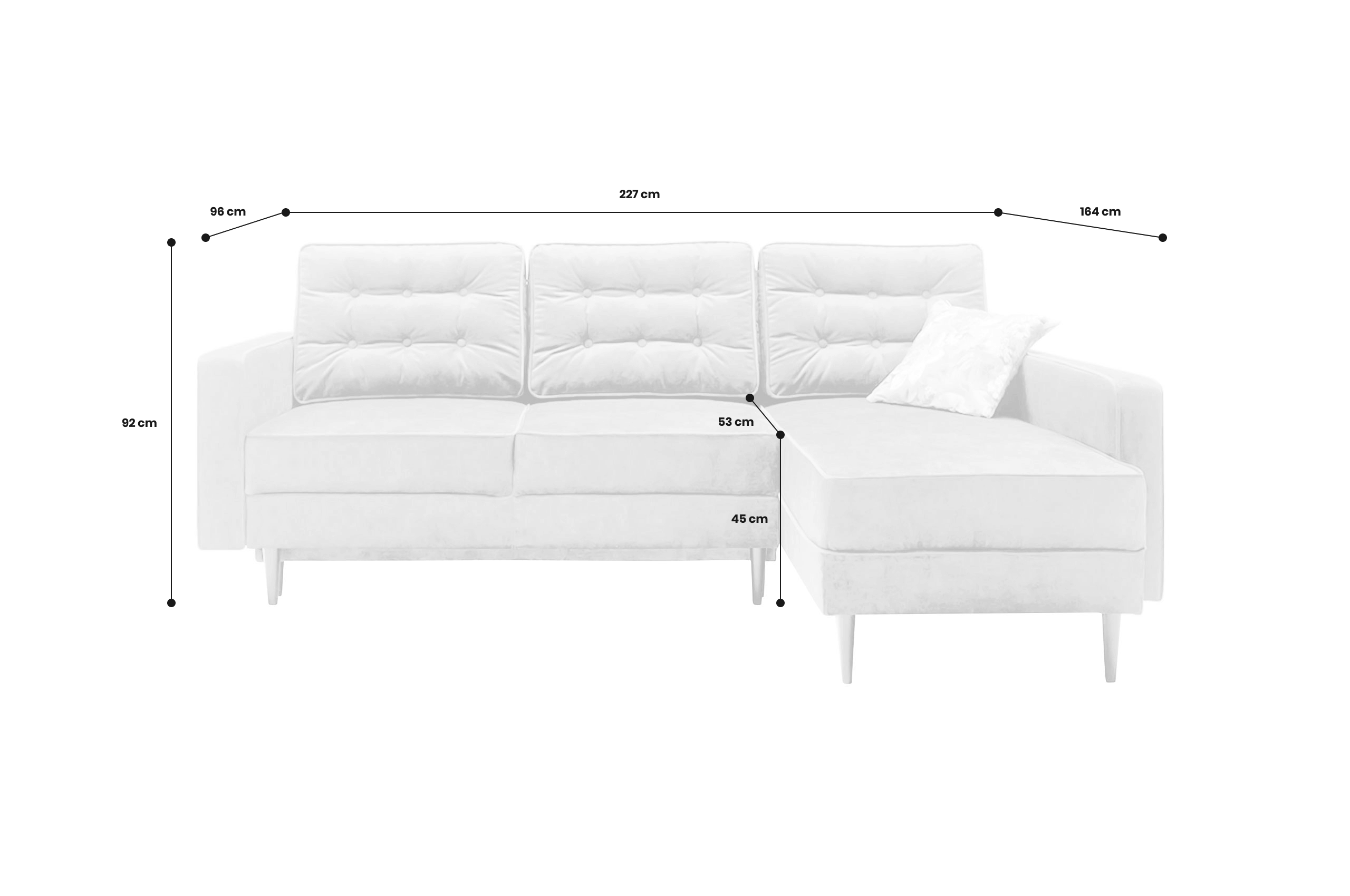 Sofa L-Form Tivoli I rechts - mit Schlaffunktion - Moos